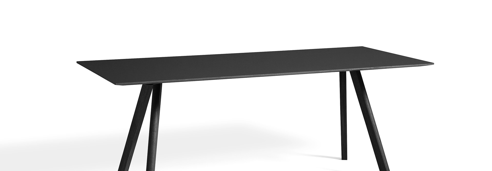 CPH 30 Table - Black water-based lacquered solid oak