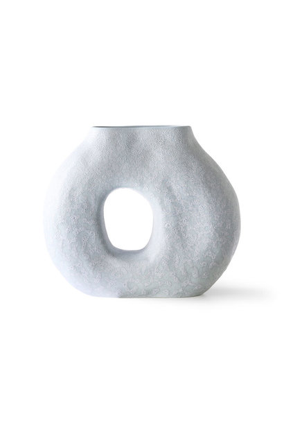 Organic circle vase matt ice blue