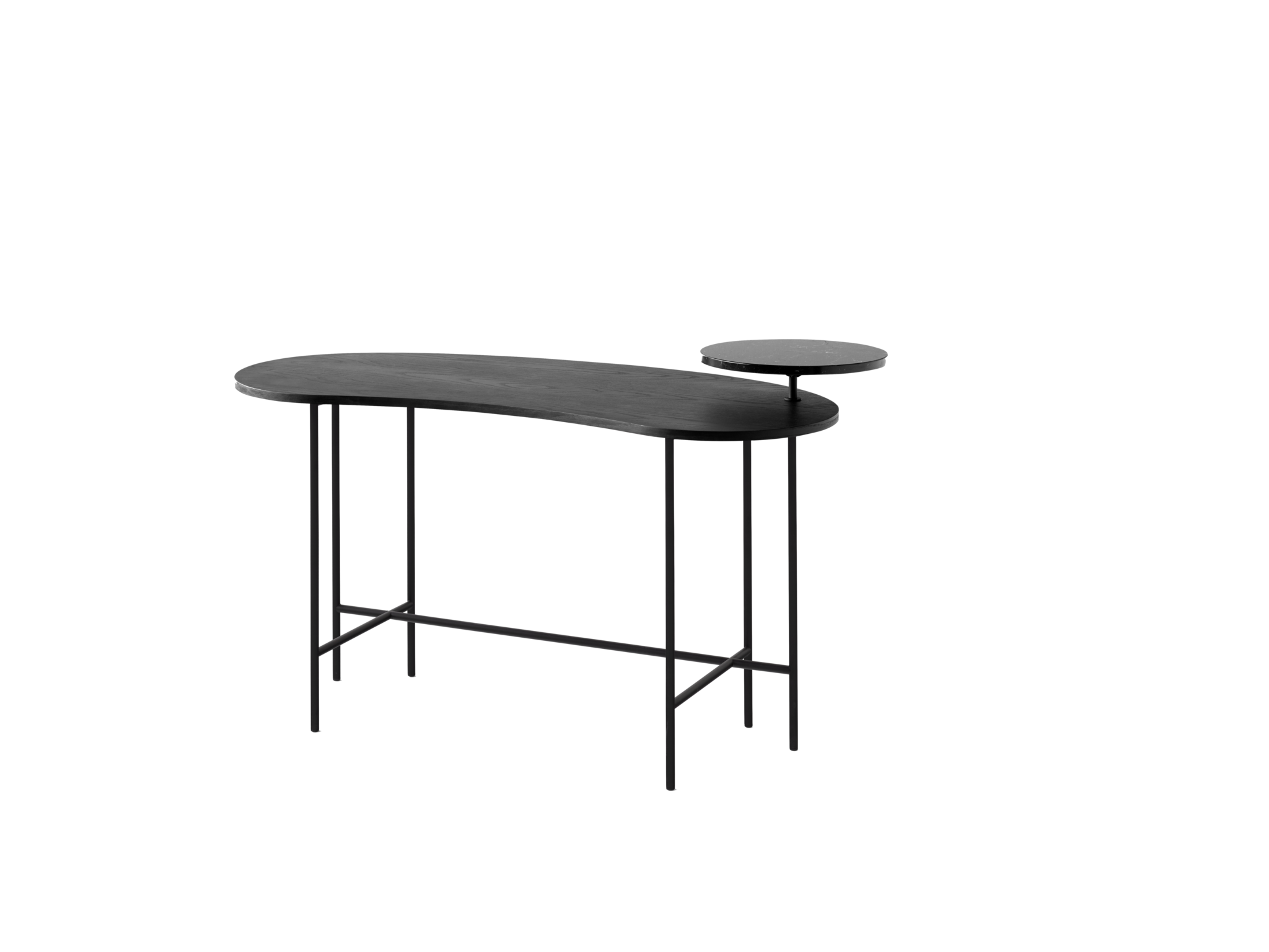 Palette Desk JH9 Nero marquina marble - Black lacquered ash veneer-1