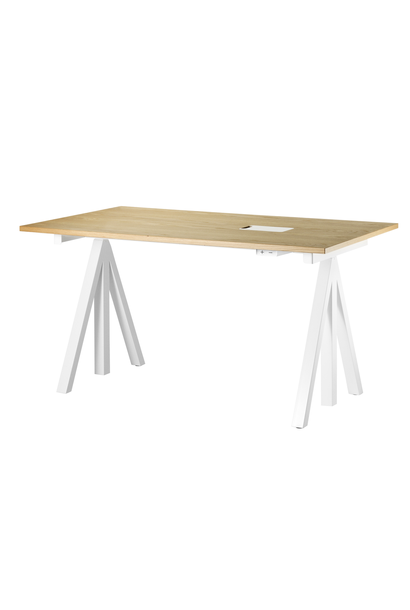 Height-Adjustable Work Desk White Frame