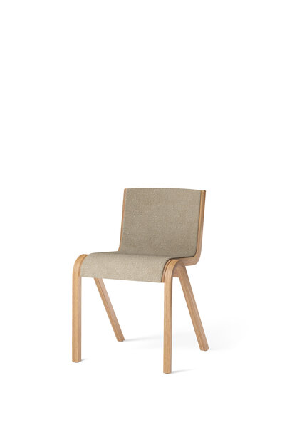 Ready Dining Chair Black painted oak  Front Upholstered Natural Oak / Boucle 02