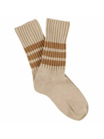 Escuyer Crew Stripes Socks - Pink / Brown