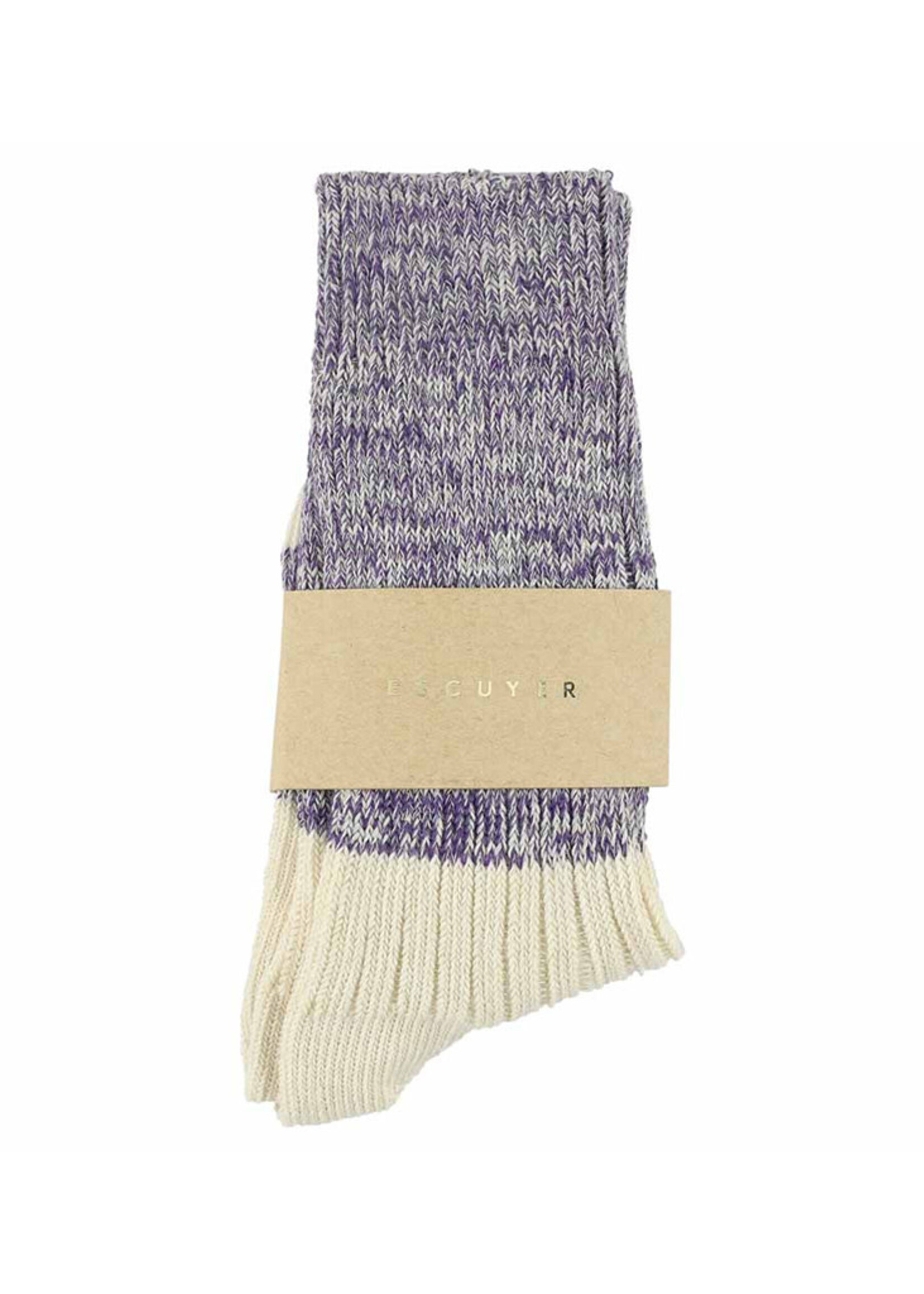 Escuyer Woman Melange Blend Block Purple / ecru