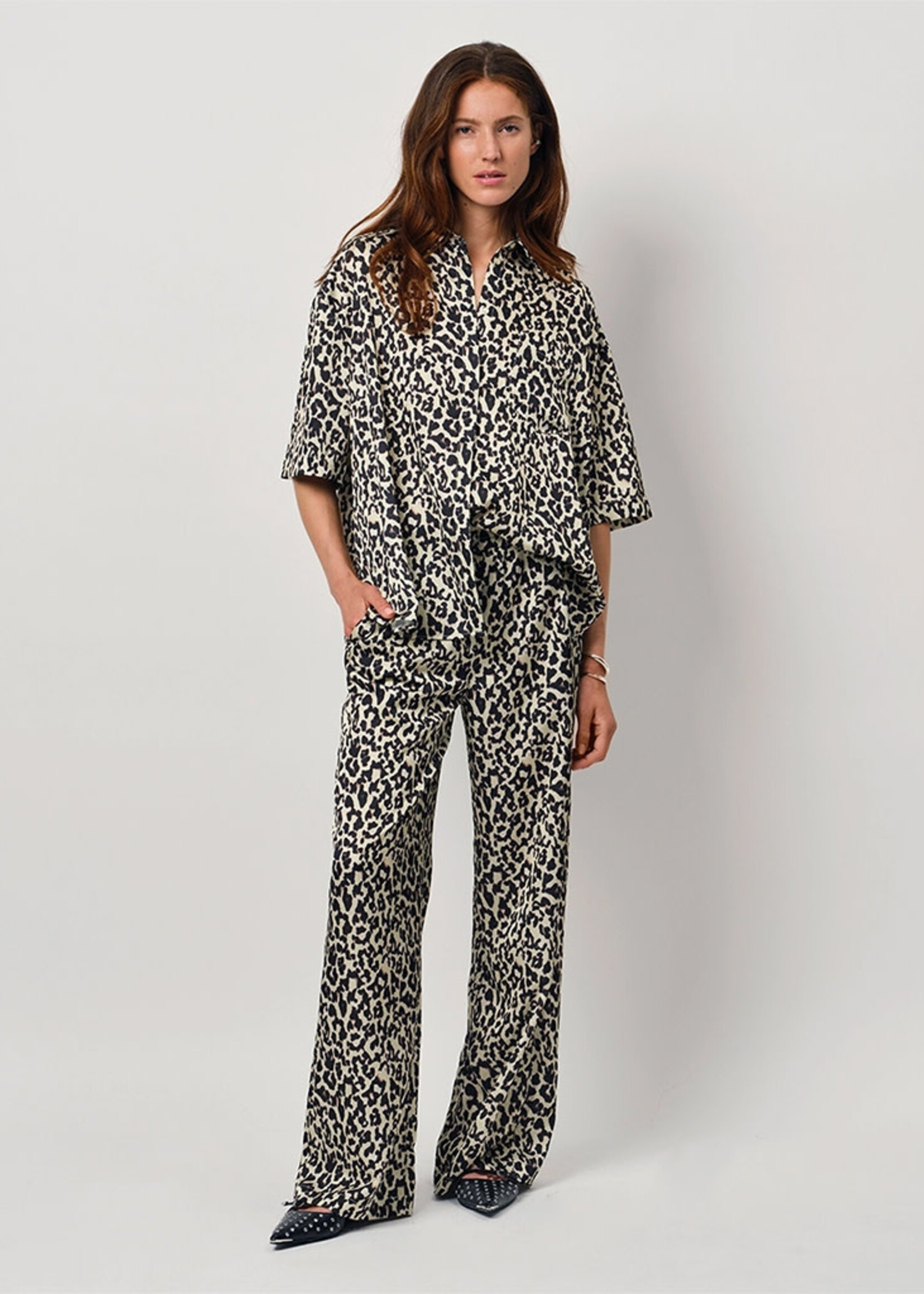dante6 Teo Leopard Printed wide leg