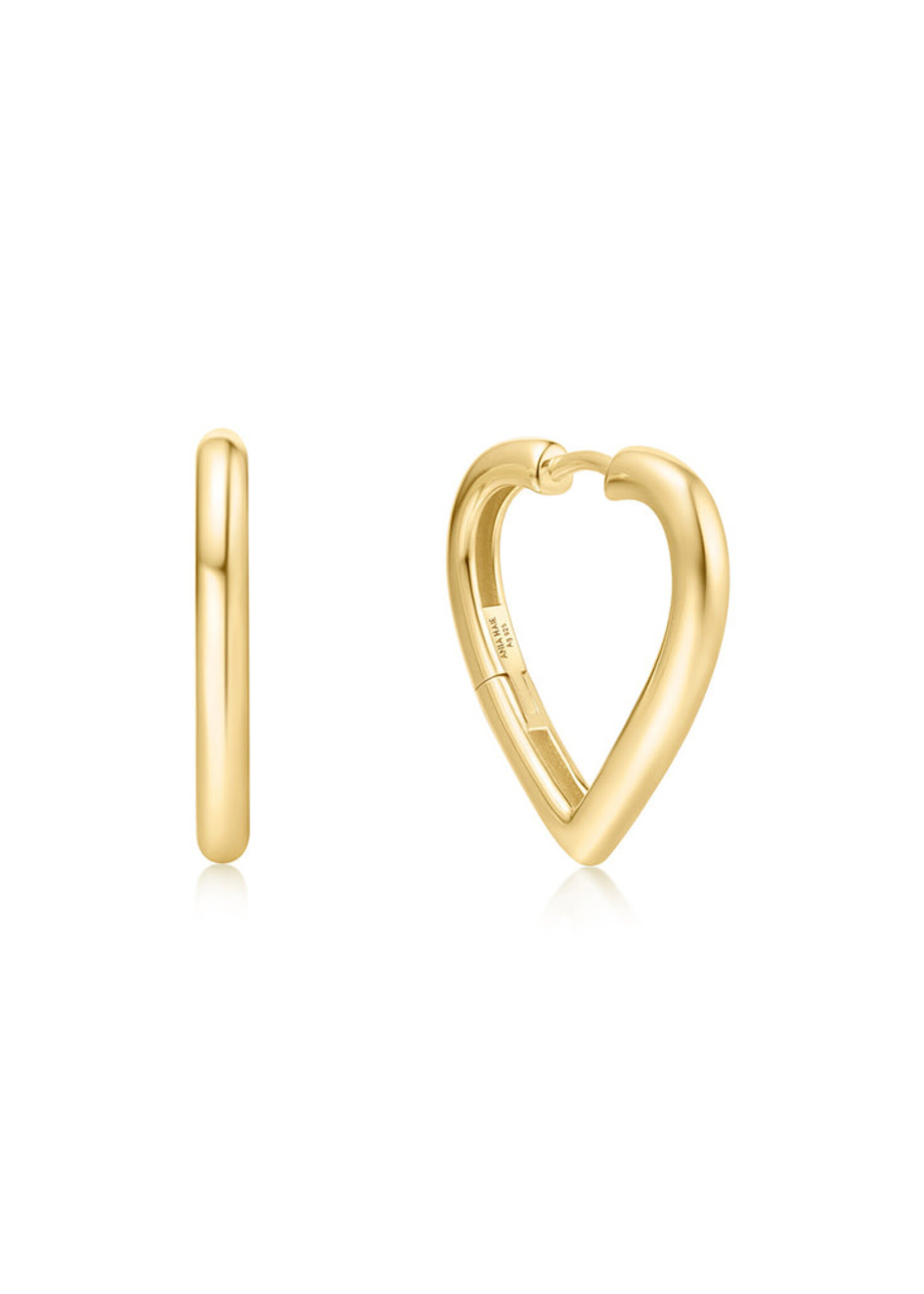 Ania Haie Gold Medium Heart Hoop Earrings