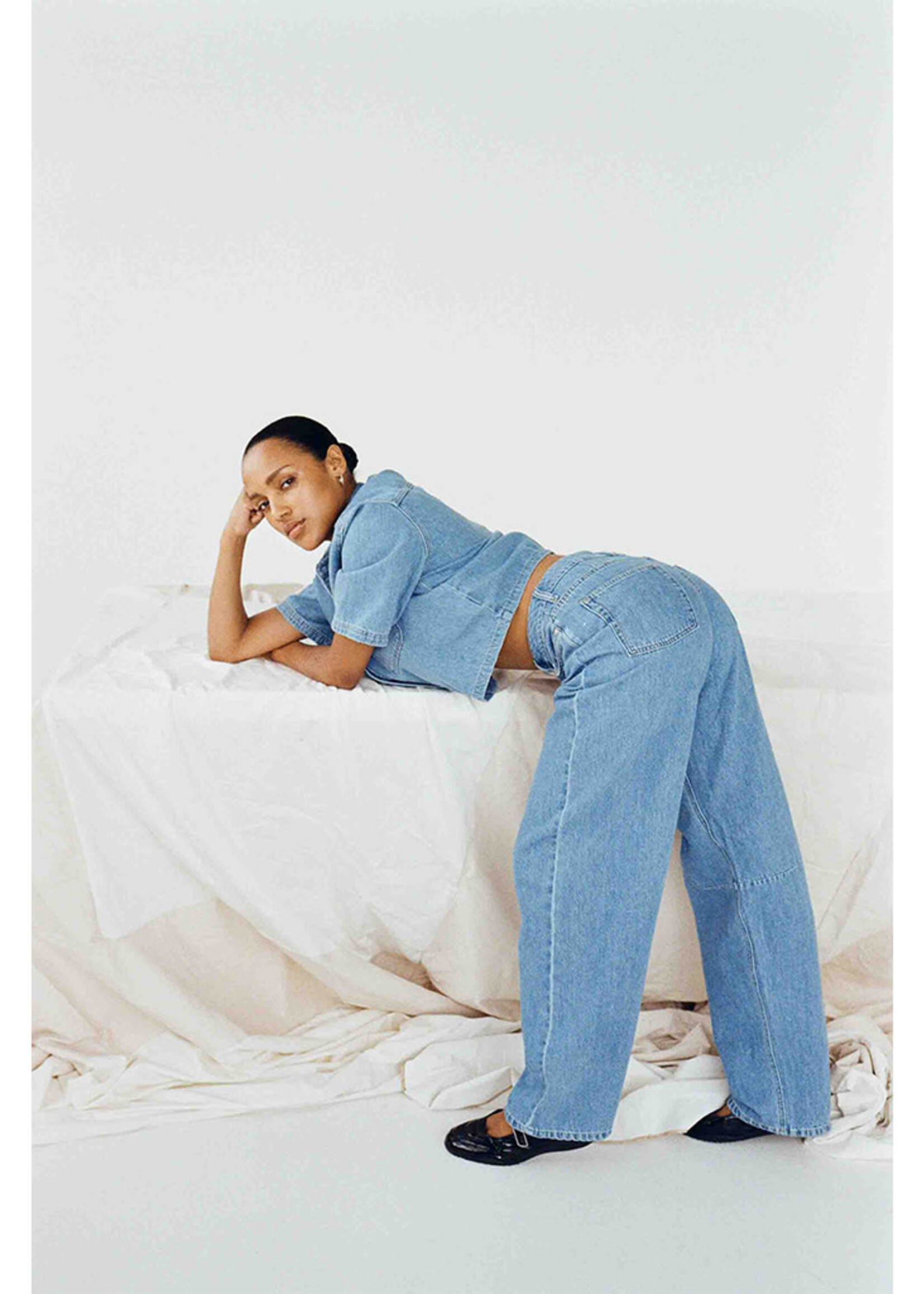 Ivy Janice Slung Wash Mid Blue