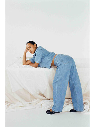 Ivy Janice Slung Wash Mid Blue