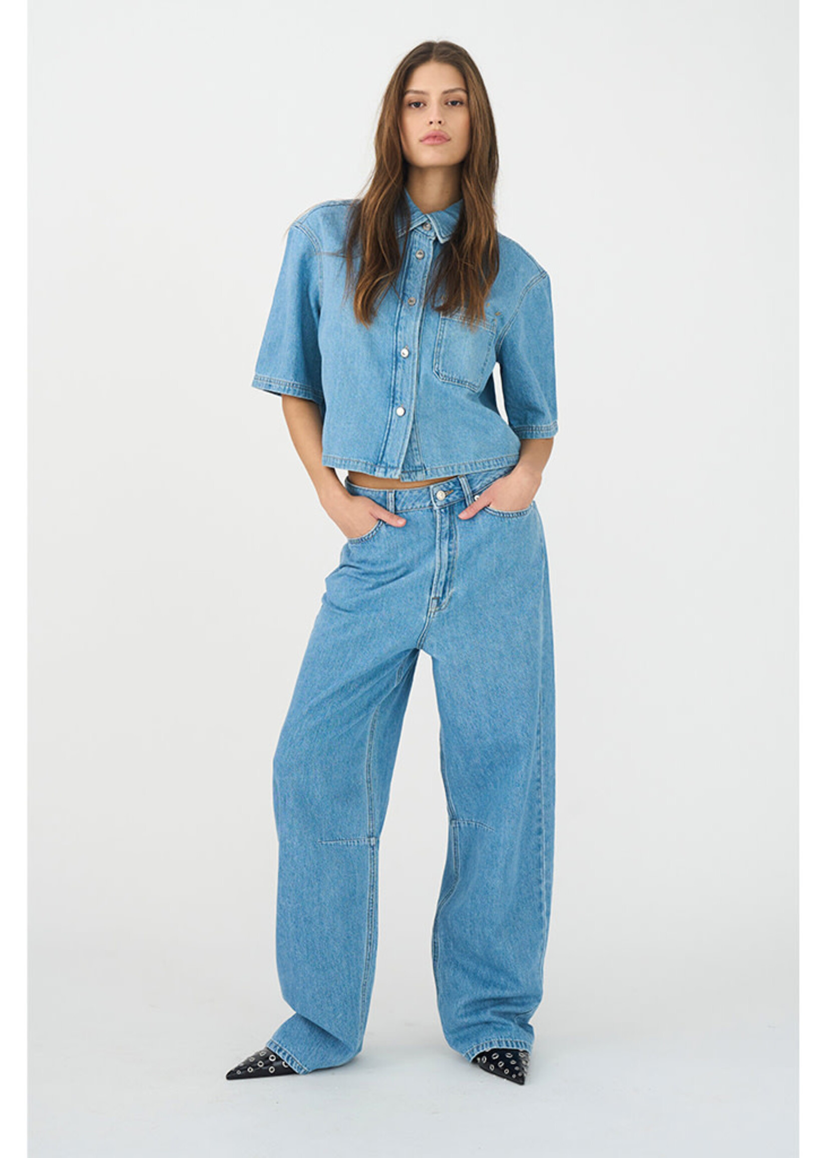 Ivy Janice Slung Wash Mid Blue