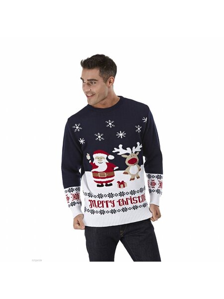 Weihnachtspulli Geschenken Dunkelblau