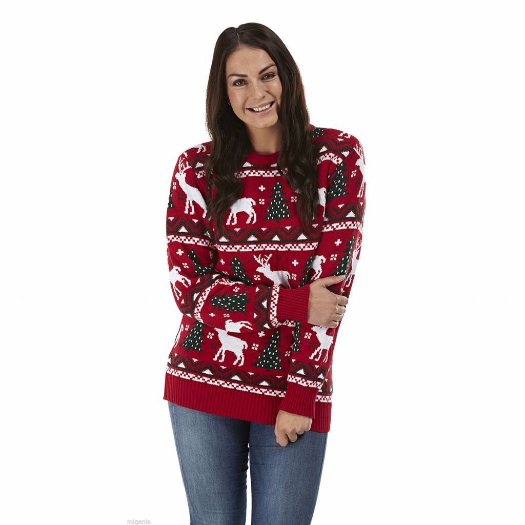 Weihnachtspulli Tannenbaum Rentier