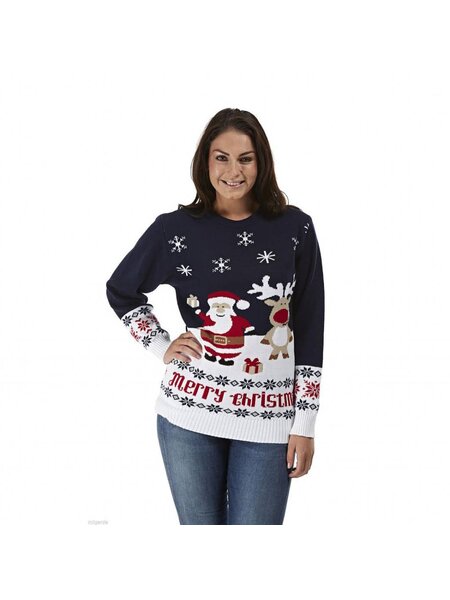 Dunkelblauer Weihnachtspullover Geschenken