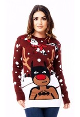 Rentier Batman Weihnachtspullover für Damen