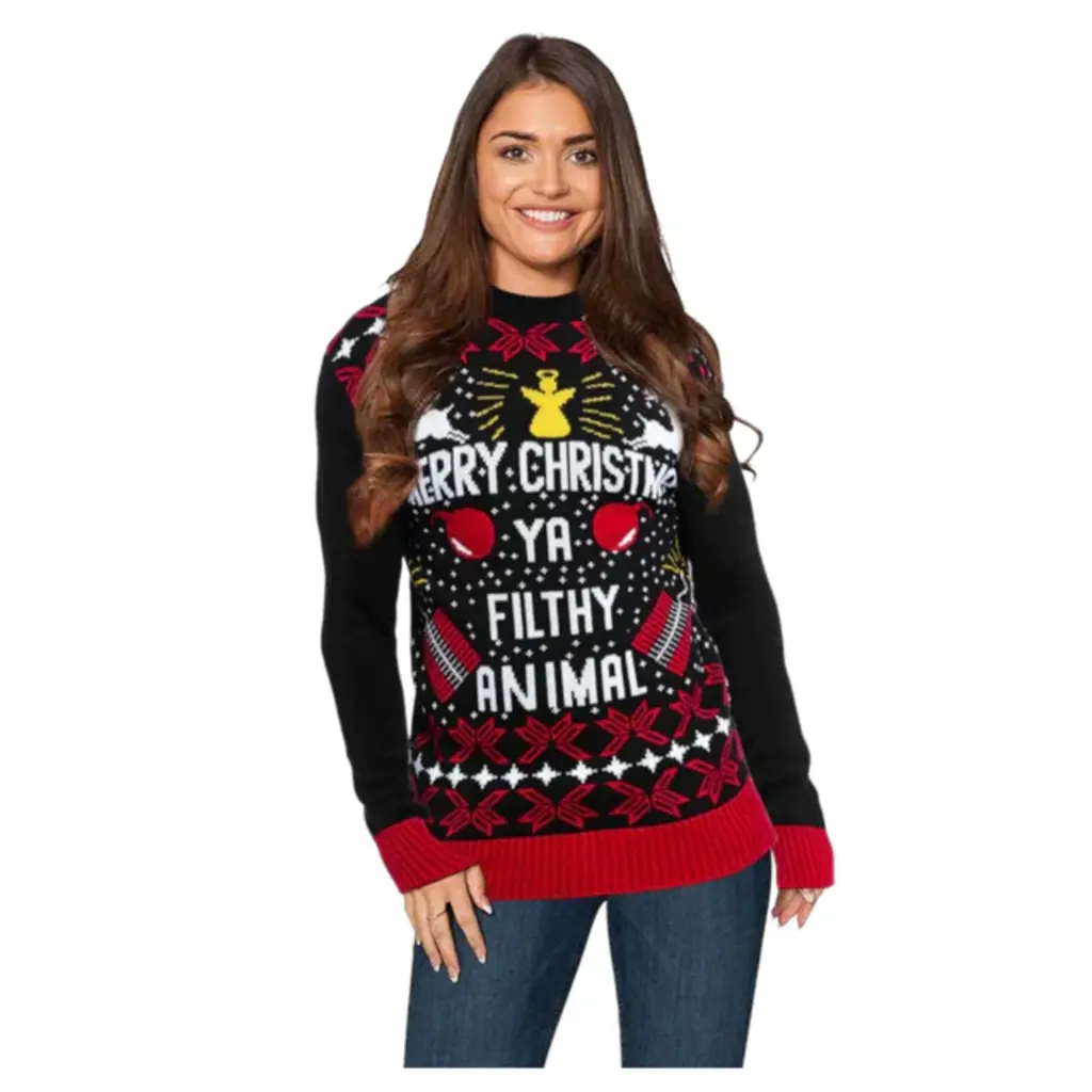 Weihnachtspullover - Merry Christmas Ya Filthy Animal