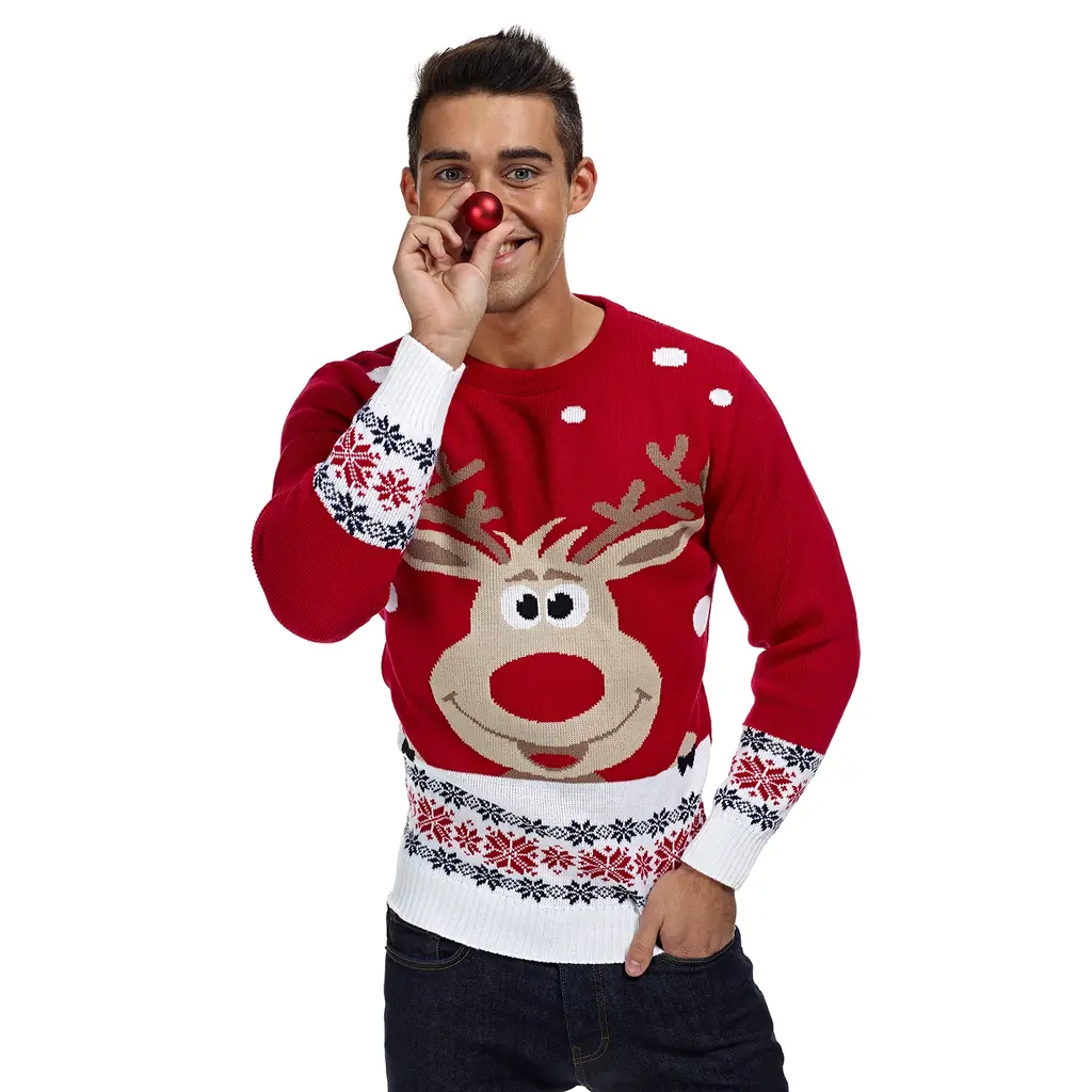 Weihnachtspulli Rudolph Rot Herren