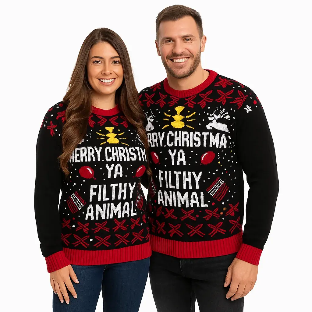 Weihnachtspullover - Merry Christmas Ya Filthy Animal