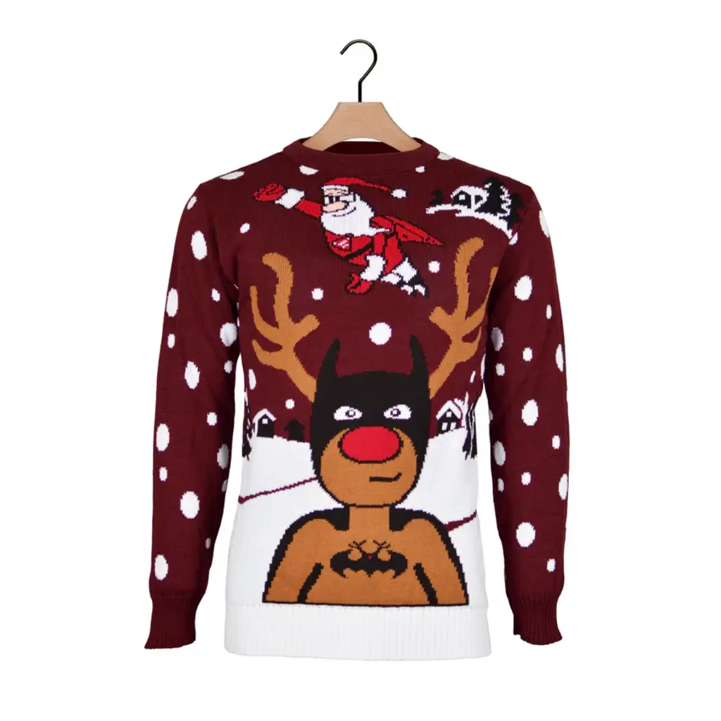 Weihnachtspullover - Rentier Batman - Herren