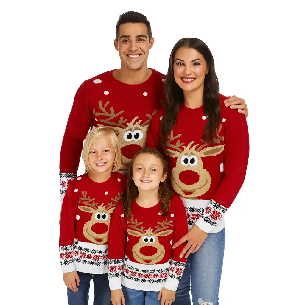 Weihnachtspulli Rudolph Rot Herren