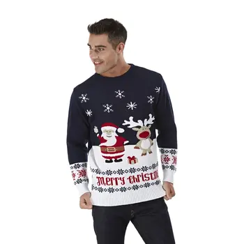 Weihnachtspulli Geschenken Dunkelblau