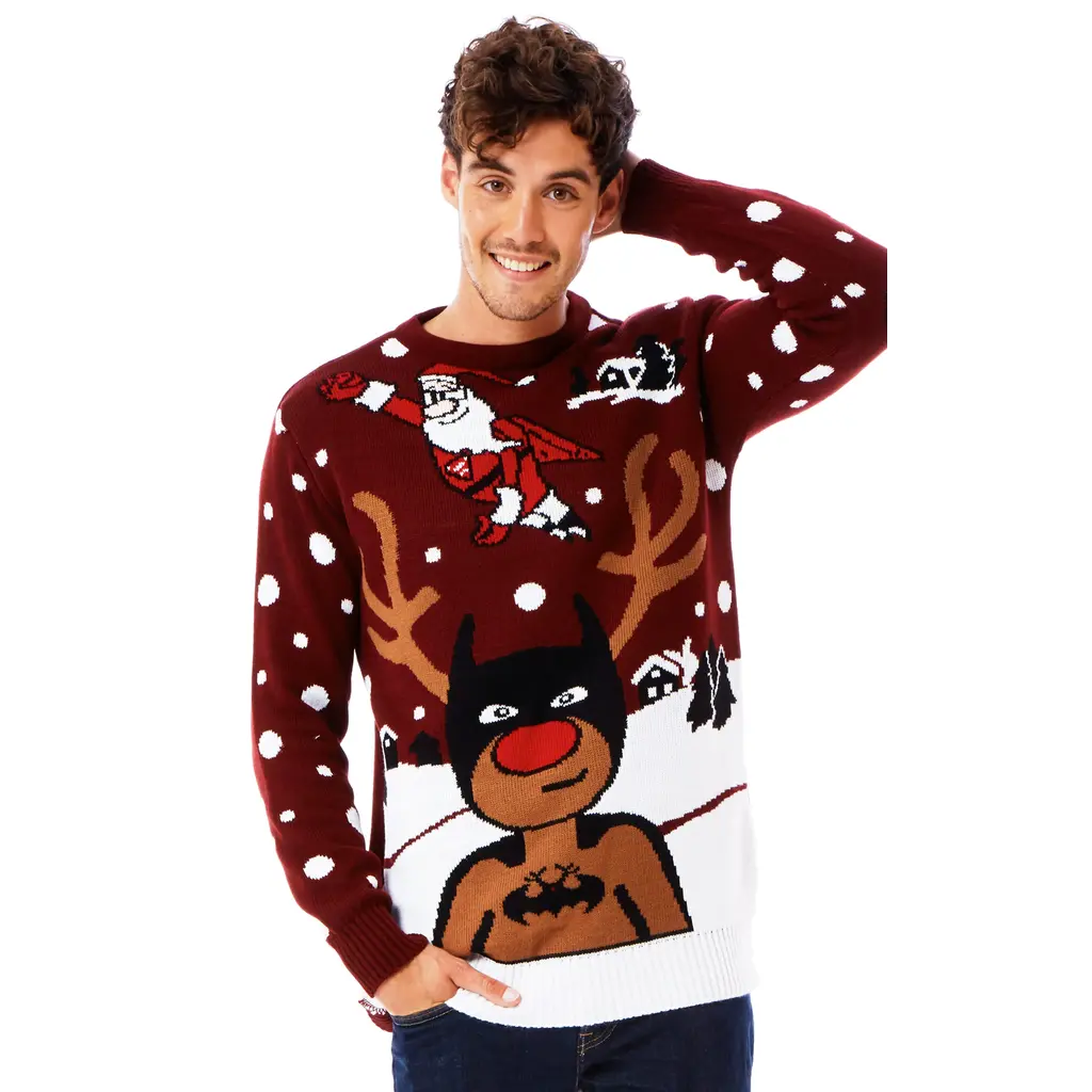 Weihnachtspullover - Rentier Batman - Herren
