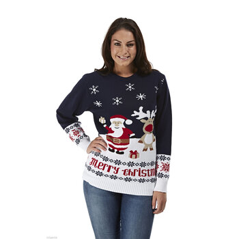 Dunkelblauer Weihnachtspullover Geschenken