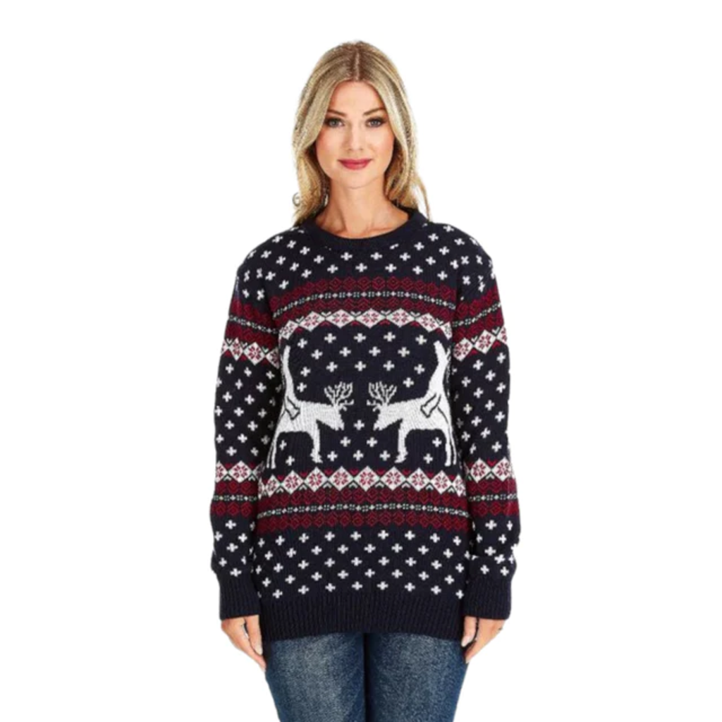 Weihnachtspullover - Rentiere spielen ein Spiel
