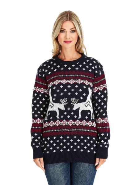 Weihnachtspullover - Rentiere spielen ein Spiel