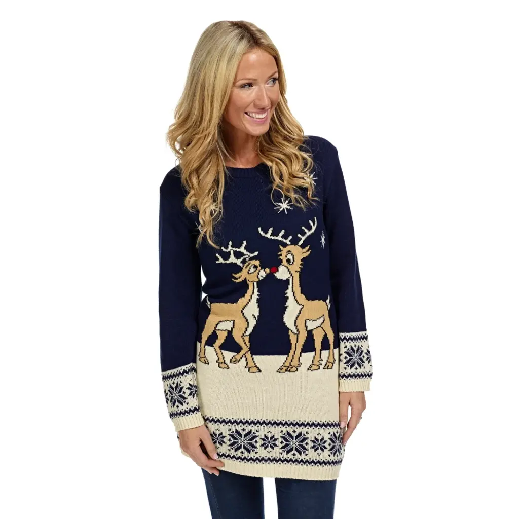 Tunika Weihnachten blau Rentier Für Frauen