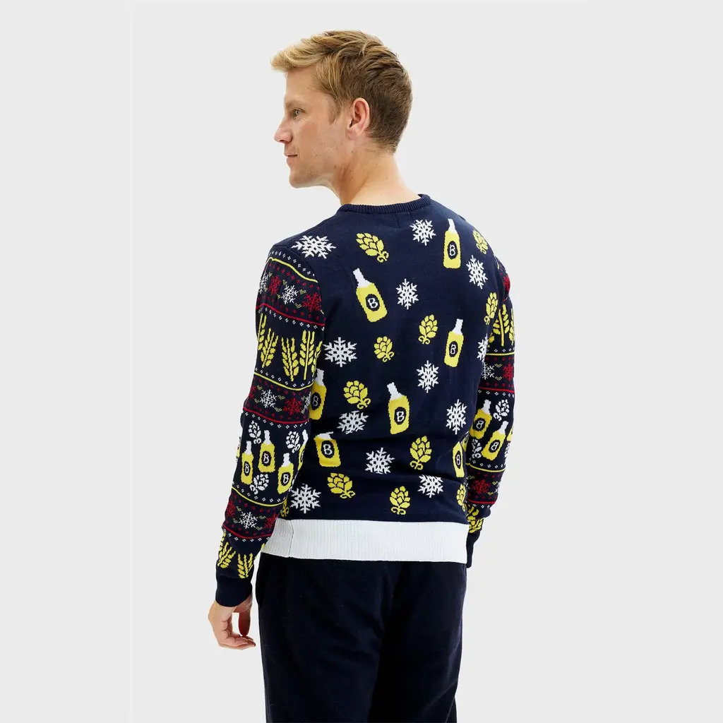 LED Weihnachtspullover „Cold One with Santa“ – Herren