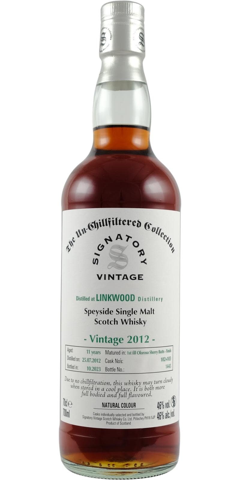 Linkwood 2012 Signatory Vintage - 1st Fill Oloroso Finish - buy online |  Whiskybase Shop