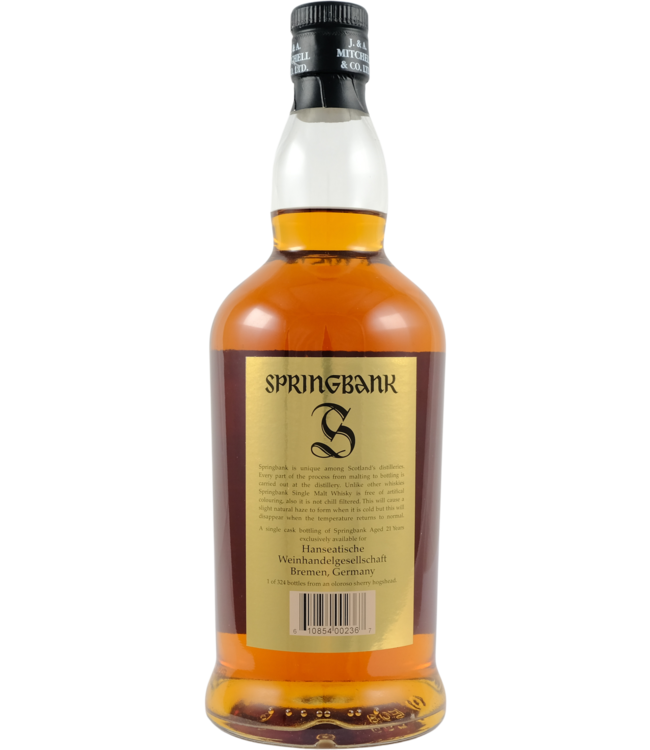 Springbank Springbank 21-year-old Single Cask for Hanseatische Weinhandelsgesellschaft