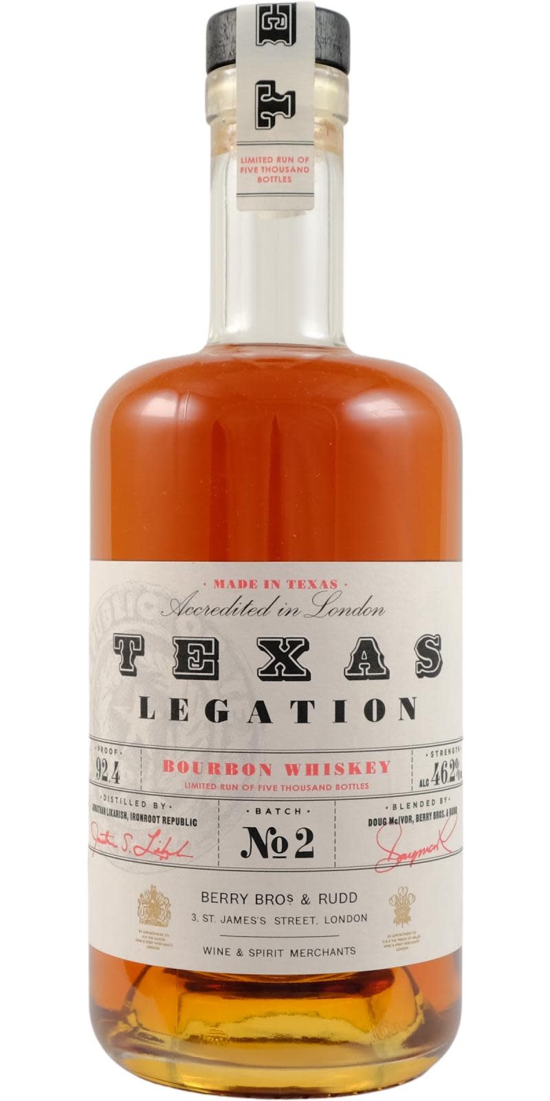 Texas Legation Bourbon Whiskey BR Berry Bros \u0026 Rudd - buy online |  Whiskybase Shop, image size:800x1600