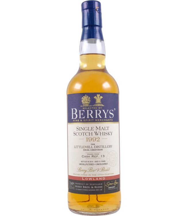 Littlemill Littlemill 1992 Berry Bros & Rudd - 53.2%