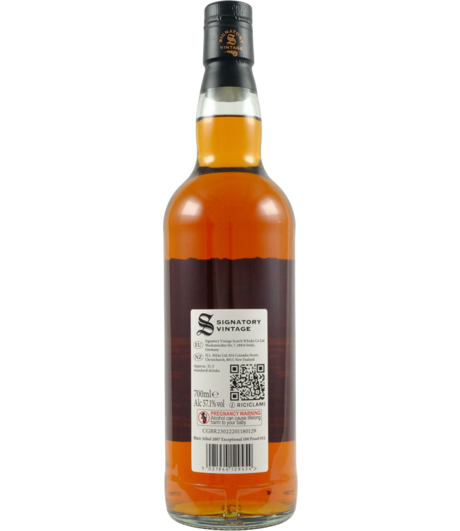 Blair Athol Blair Athol 2007 Signatory Vintage - Exceptional 100 Proof #12