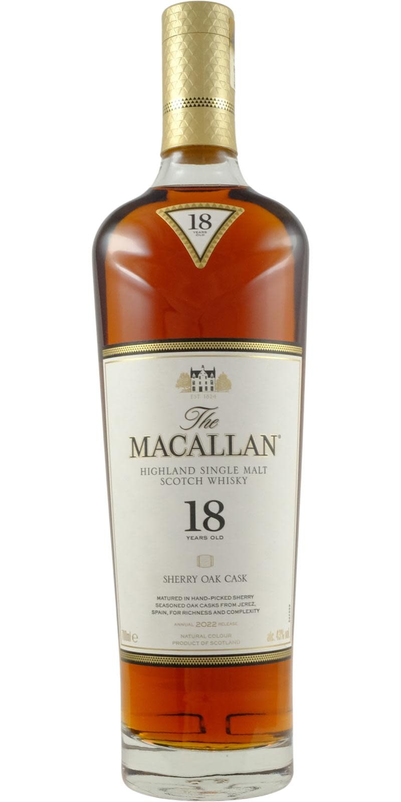 ウイスキー The Macallan 18 Year Old Sherry Oak 700m Macallan 18 Year Old Sherry Oak Single Malt Scotch Whisky