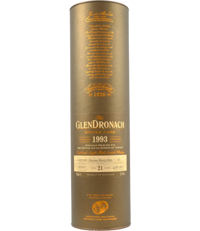 Glendronach Glendronach 1993 Single Cask for  La Maison du Whisky & The Nectar