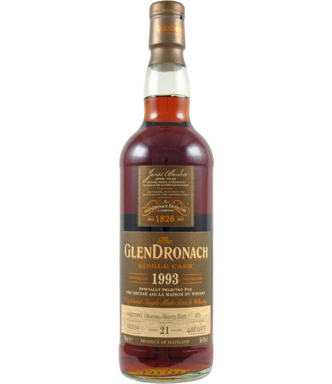 Glendronach Glendronach 1993 Single Cask for  La Maison du Whisky & The Nectar