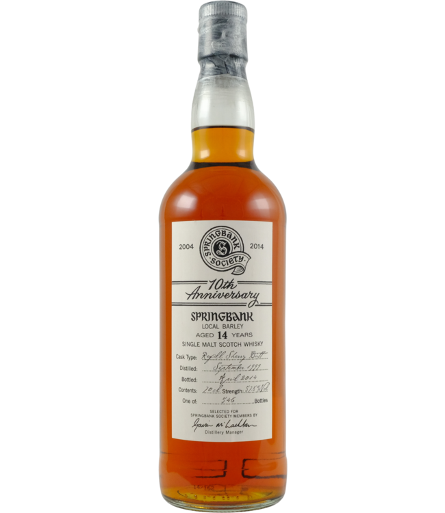 Springbank Springbank 1999 Local Barley - Springbank Society 10th Anniversary