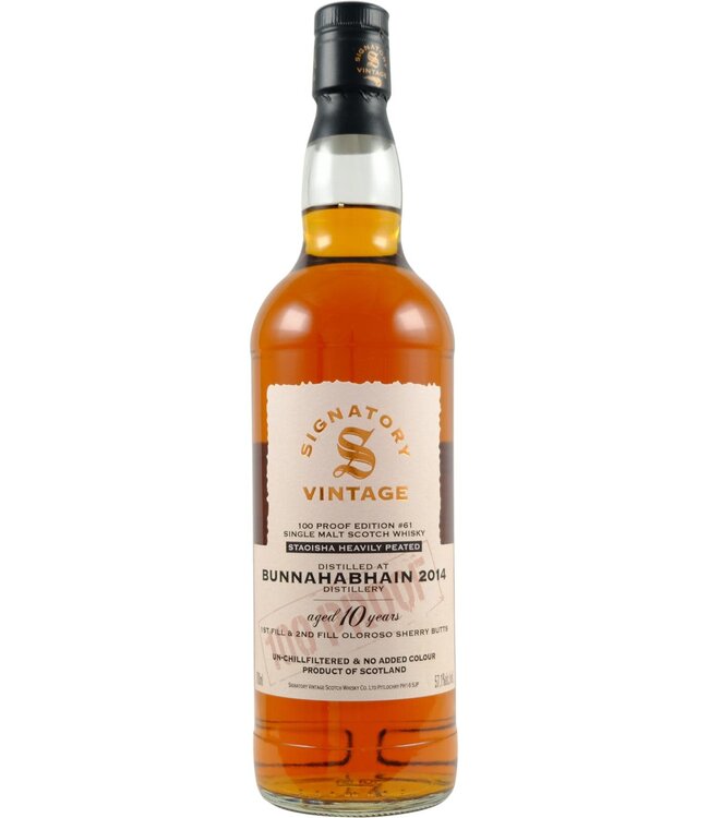 Bunnahabhain Staoisha 2014 Signatory Vintage - 100 Proof #61