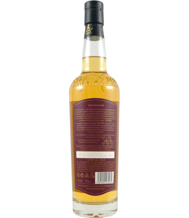 Hedonism Compass Box- Bottled 2018