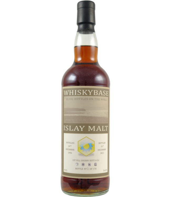 Islay Malt 1990 Whiskybase - 30.000 bottles on the wall - 54.8%