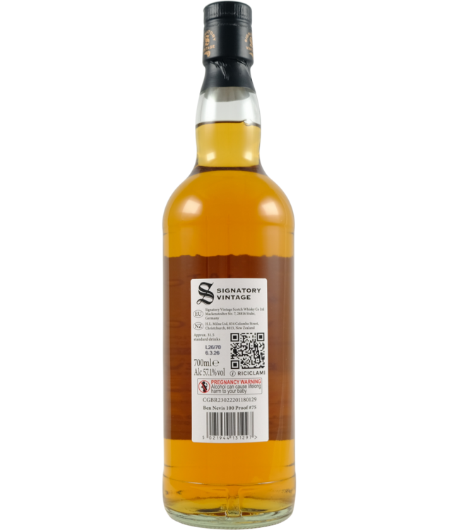 Ben Nevis Ben Nevis 2019 Signatory Vintage - 100 Proof #75