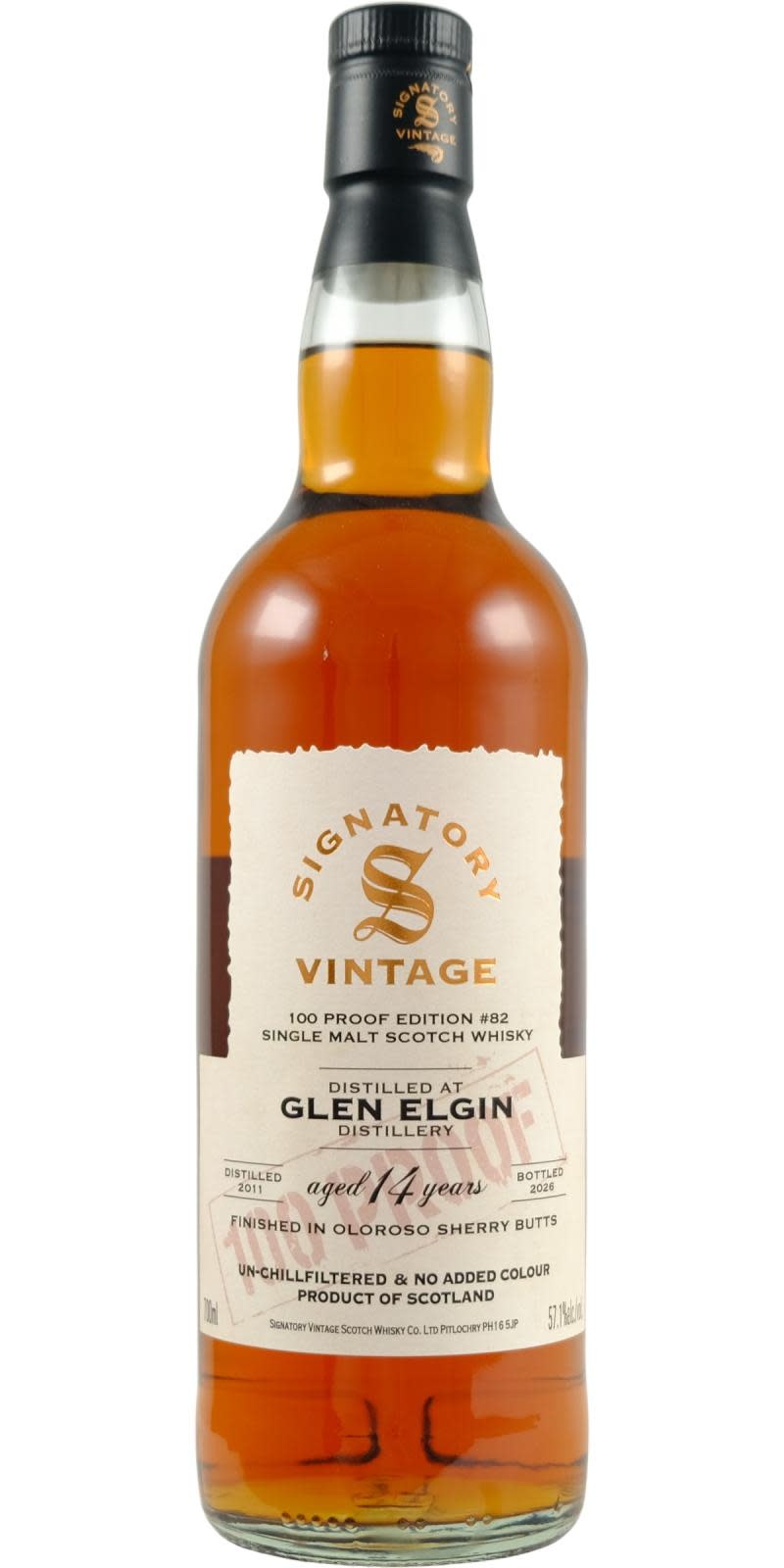 Glen Elgin 2011 Signatory Vintage - 100 Proof #82 - buy online