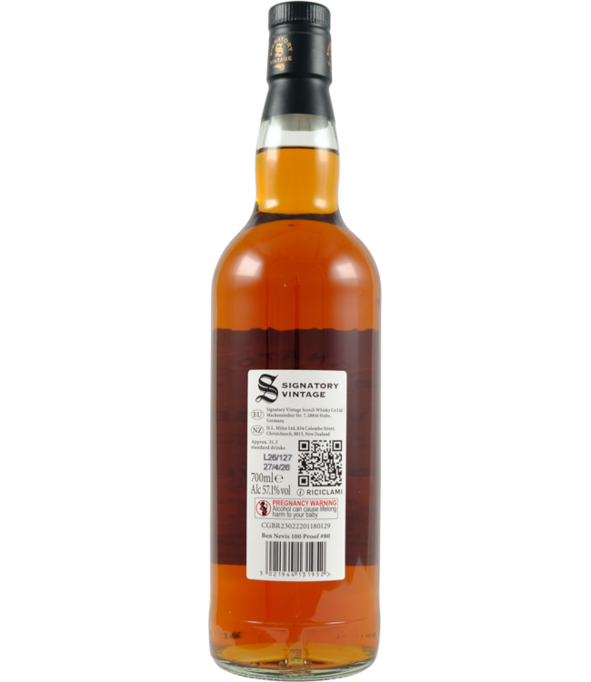 Ben Nevis Ben Nevis 2015 Signatory Vintage  - 100 Proof #80