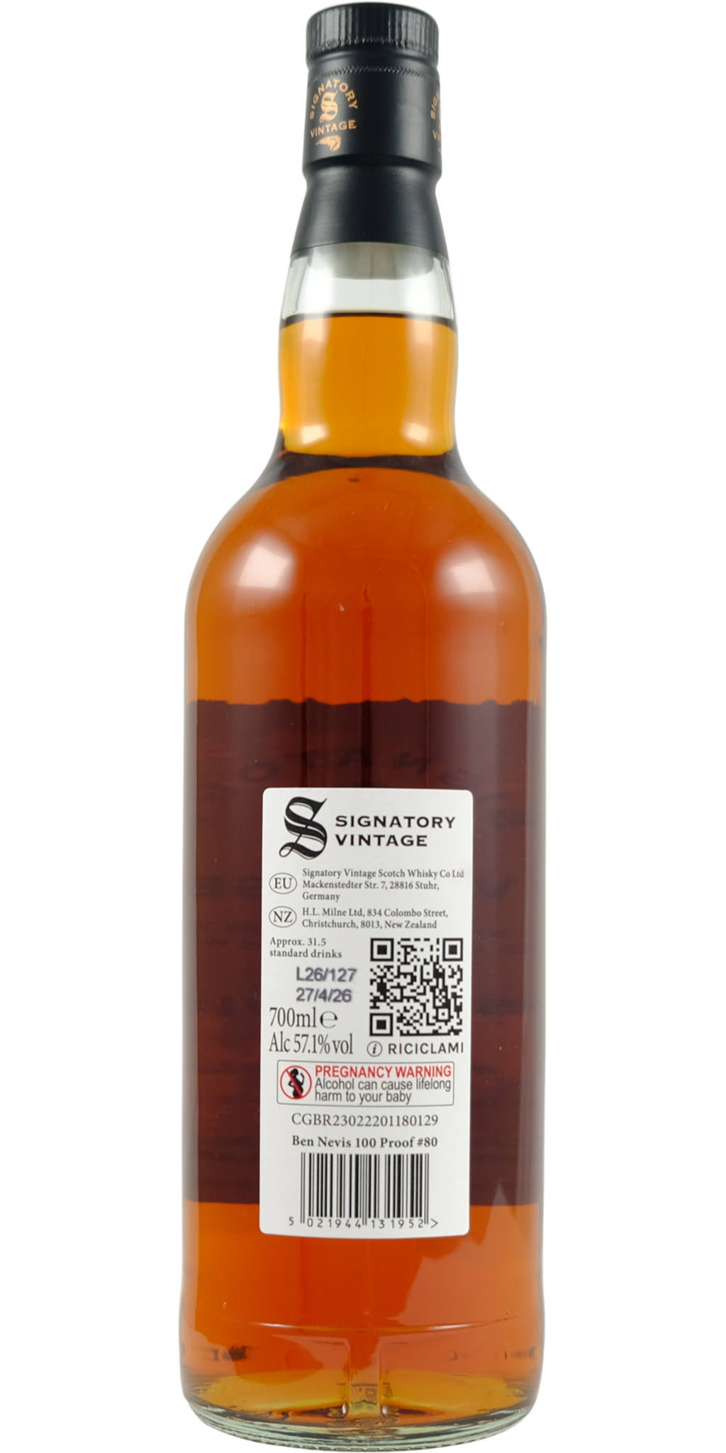 Ben Nevis 2015 Signatory Vintage - 100 Proof #80 - buy online