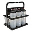 RAM Rugby Kunststof flessenhouder rek - Met 6 waterflessen - 750 ml - Zwart