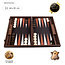 Manopoulos Leder Backgammon Crocodile Tote - 48x30 cm - Dunkelbraun mit Taba & Elfenbein