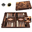 Manopoulos Walnoot  Natural Burl Backgammon Spel met Pearl elementen - 30x20 cm