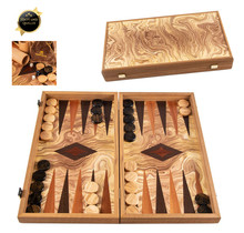 Olijf Backgammon set - Luxe - 30x17cm - Superluxe