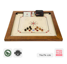 Ubergames Grootmeester Carrom spelk - Bordspel - 17 kg.  Hardhout uit India  - Luxe  Professioneel in mooie draagtas