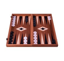 Mahony  Backgammon spel - Luxe - 38x20cm Pearl Stenen